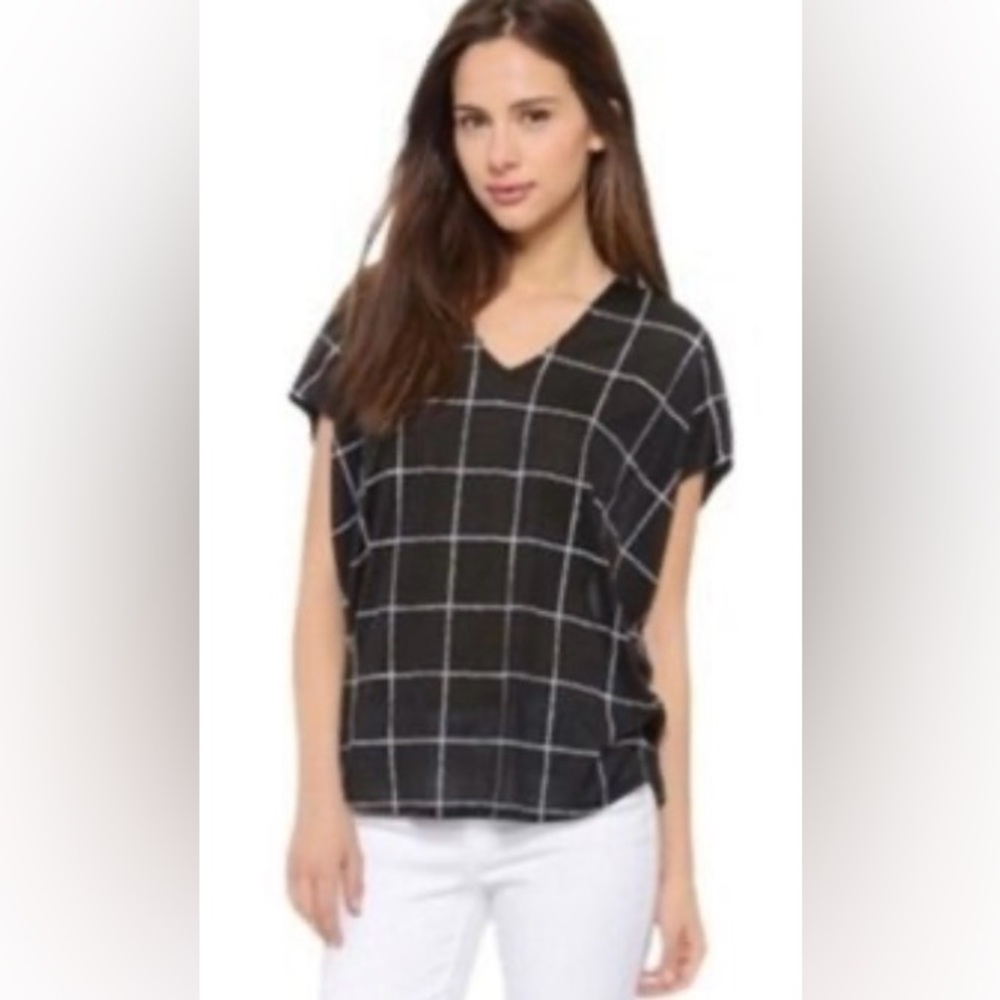 Vince Windowpane tee Black and white small - Picture 12 of 14